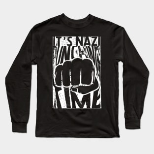 Nazi Punching Time - White Long Sleeve T-Shirt